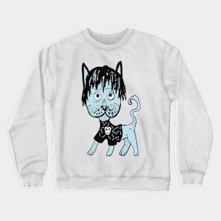 Blue Cat in a Shirt Crewneck Sweatshirt